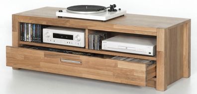 TV-Rack Fernsehschrank 125x43x46 Lowboard Wildeiche geölt #4399
