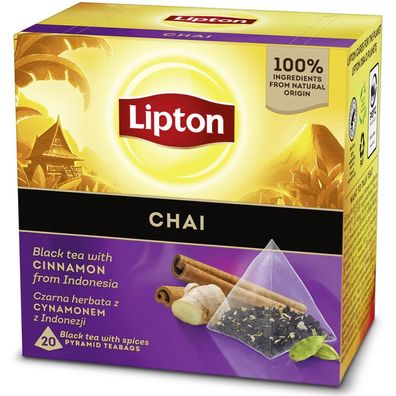 Lipton Chai Schwarzer Tee mit Zimt 20 Teebeutel