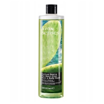 AVON Senses Cactus Oasis For Men 2in1 Hair & Body Body Wash 500 ml / 16.7 fl oz