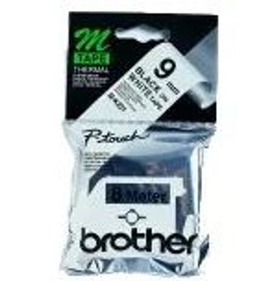 Brother Schriftband M-K221 Schwarz auf Weiß BxL 9mm x 8m