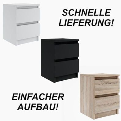 Nachttisch mit 2 Schubladen Kommode Sideboard Anrichte holz