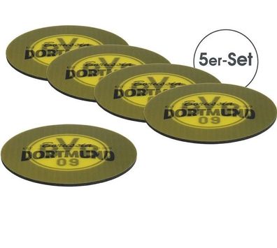 Borussia Dortmund 3D Untersetzer Lentikular 5er Set mit Wechselbild BVB 09