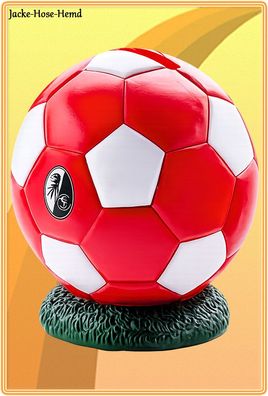 SC Freiburg Spardose Logo Wappen Ball auf Rasen SCF Sparbüchse Gr: 11x11x11cm NEU