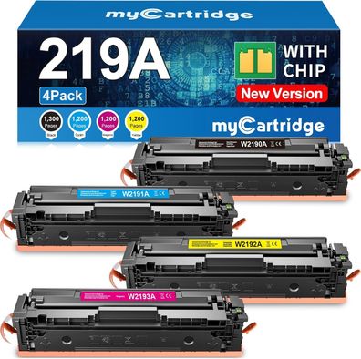 219A (Mit Chip) Kompatibel für HP 219A Toner Set für Color LaserJet Pro MFP 3302FDWG