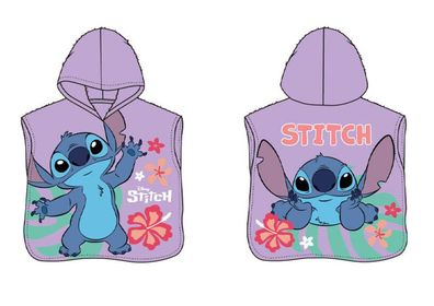 Disney Lilo and Stitch Poncho Strandtuch mit Kaputze 50 x 115 cm
