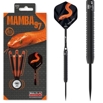 BULL`S Steeldarts Mamba97 M2, 97% Tungsten, 26g, Schwarz