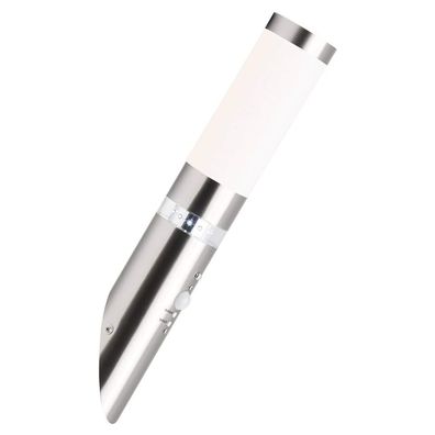 Brilliant Wandleuchte "BOLE" E27 IP44 Edelstahl Bwm + LED Kranz G46798/82