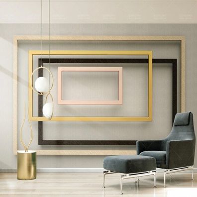 Moderne 3D Fototapete Stoff Metall Look TV Wand Luxus Hintergrund Vlies 10543