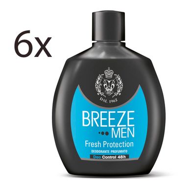 Breeze Deodorant Squeeze Men Fresh Protection 6x 100 ml ohne Aluminiumsalze