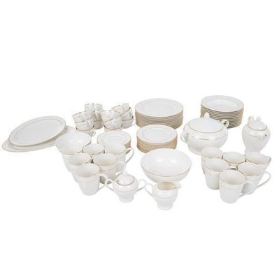 Tafelservice Geschirrset für 12 Personen Aura Gold 80-teilig Ambition