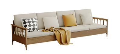 Modernes Sofa 4 Sitzer Elegantes Textil Wohnzimmer Sofa