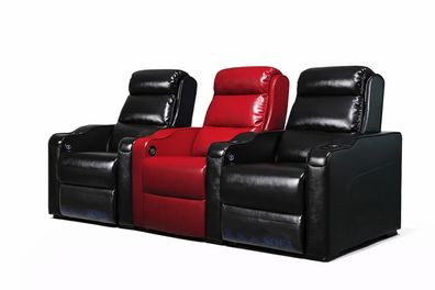 3-Sitzer Sessel Lederbezug Moderner Stil Sessel mit Getränkehaltern