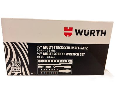 Steckschlüssel Sortiment 1/4 Zoll, 33-teilig - ZEBRA® Premiumqualität