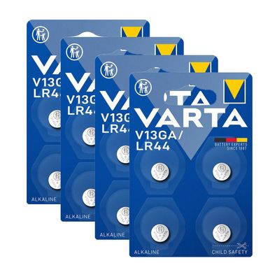 4x V13GA VARTA Knopfzelle Batterie LR44 AG13 13GA V76PX SR44 V 13 GA 4er Blister