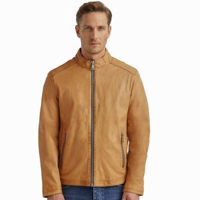 Milestone - Herren Lederjacke Lammnappa mais gelb