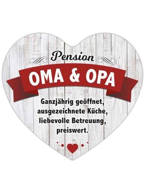 Herz Blechschild Pension Oma und Opa HB003