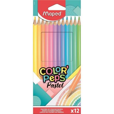 Farbstift 12er Pastell- farben 3kant Color Peps