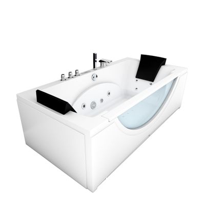 Whirlpool Pool Badewanne Eckwanne Wanne W81H-C-ALL 180x90cm Reinigungsfunktion