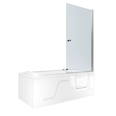 Seniorendusche Kombi Duschkabine Whirlpool Seniorenwanne mit Tür S17D-WP-L-ALL 150x75
