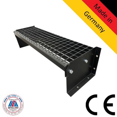 1 Stufen Treppe Breite 60-160 cm Standtreppe komplett schwarz Geschosshöhe 20 cm
