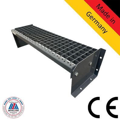 1 Stufen Treppe Breite 60-160cm Standtreppe komplett anthrazit Geschosshöhe 20cm