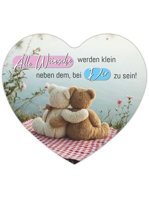 Herz Blechschild Alle Wünsche HB016