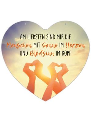Herz Blechschild Sonne im Herzen HB017