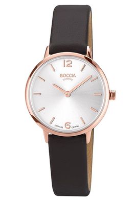Boccia Damenuhr Titan Schwarz/Roségoldfarben 3345-05