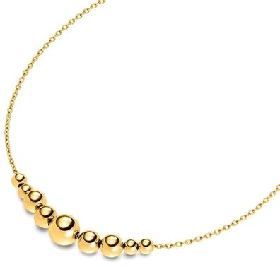Boccia Schmuck Damencollier Titan Goldfarben mit Kugeln 08100-02