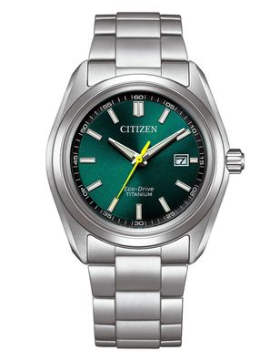 Citizen Eco-Drive Armbanduhr für Herren Solar Titan/Grün AW1900-50X