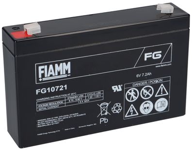 Fiamm Blei-Akku FG10721 Pb 6V / 7,2Ah Faston 4,8