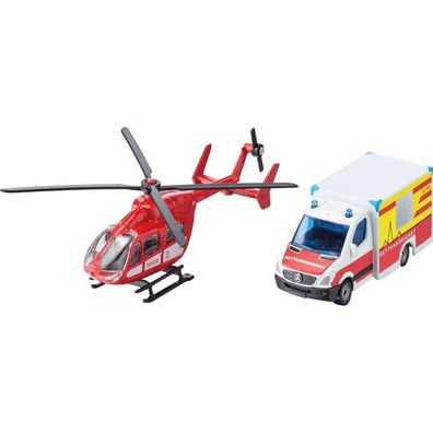 SIKU 1748 Mercedes-Benz Rettungswagen und Helikopter