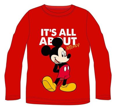 Disney Mickey Mouse Rot Langarm T-Shirt für Jungs Größe 122 Kinder Bekleidung