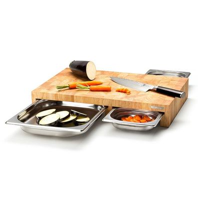 Continenta Planche multifonctionnelle avec 3 tiroirs en inox Bois frontal 4028