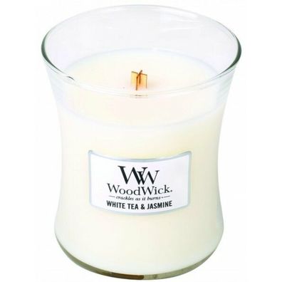 WoodWick White Tea & Jasmine Duftkerze mit Holzdocht 275 g