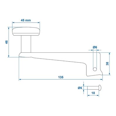 Hebel für Stützrad 35mm 341500