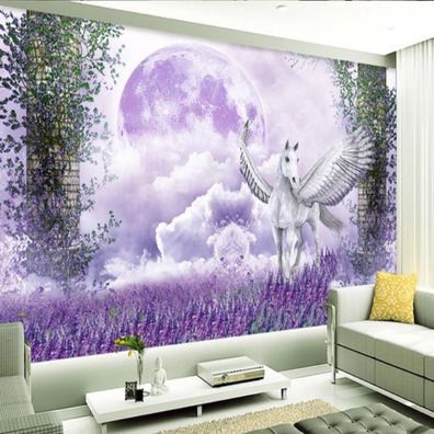 Vlies Fototapete 3D Pegasus Pferd Wand Wohnzimmer Märchen Design 10554