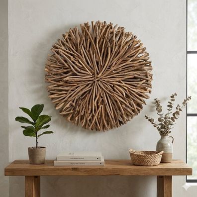 Wand-Deko-Objekt BULAT Natural Ø ca. 50cm Treibholz Kreis Äste Wandbild Wanddeko