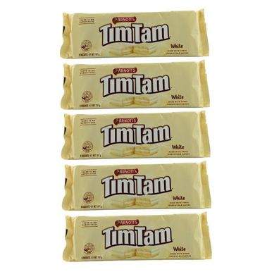 Tim Tam White Biscuits Pack of 5 5x165 g