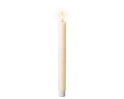 LED Kerzen 24cm mit Timerfunktion Wachs 2 Stück Creme / Warmweiß