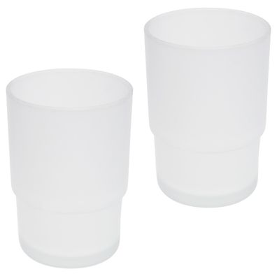 bremermann Bad-Serie PIAZZA & Lucente - Glasbecher 2er Set aus satiniertem Glas