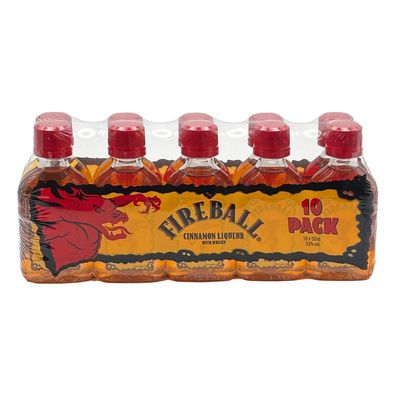 Fireball Zimt-Whisky Likör, 33% Vol. 10x 0,05 l PET Flaschen