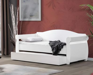 Ausziehbares Tagesbett Weiß für Schlafzimmer und Gästezimmer