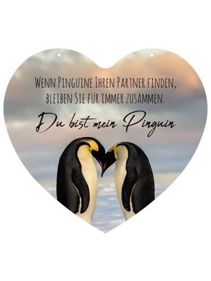 Herz Blechschild Du bist mein Pinguin HB027