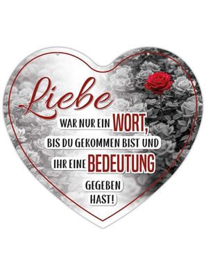 Herz Blechschild Liebe war nur ein Wort HB035