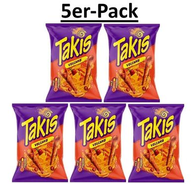 5er-Pack Takis Volcano Maissnack Käse Queso 100g