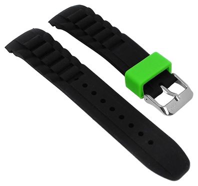 Minott Uhrenarmband Silikon schwarz 20mm passend zu Watch