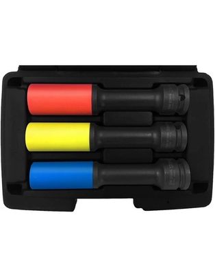 SW Stahl Radmutterneinsätze, 1/2", 17, 19, 21 mm, 3-teilig, lang, 07880L