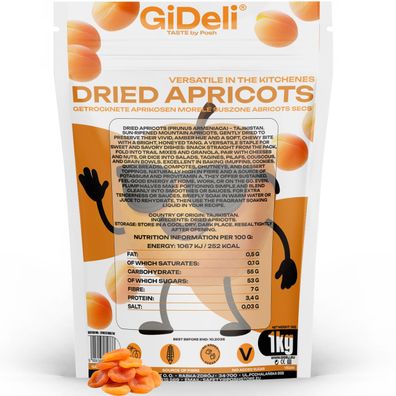 Getrocknete Aprikosen 1kg Ohne Zuckerzusatz Naturbelassen Rohkost Vegan GiDeli