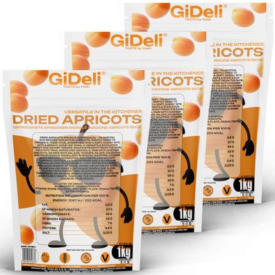 Getrocknete Aprikosen 3kg Ohne Zuckerzusatz Naturbelassen Rohkost Vegan GiDeli